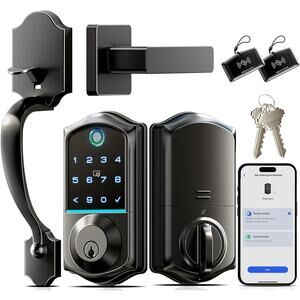 Veise Fingerprint Smart Front Door Lock Set – App Control, Keyless Entry